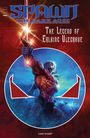 Texte: "SPAWN THE DARK AGES", "The Legend of Erlking Ulfgrave", "LIAM SHARP". Illustration: Muskulöser Krieger mit Schwert.