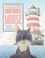 „Gideon Sterer, Lighthouse Mouse, illustrated by Chuck Groenink.“ Eine Illustration zeigt eine lächelnde Maus vor einem Leuchtturm.
