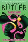 Titel: "SURVIVOR" von OCTAVIA E. BUTLER. Ein abstraktes Gesicht mit fließenden, organischen Formen.