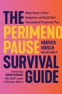 "The Perimenopause Survival Guide" von Heather Hirsch. Farbverlauf Hintergrund, Text in verschiedenen Schriftgrößen.