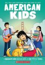 Text: „Will they lose everything they have come to love? AMERICAN KIDS“. Drei Kinder, eins mit Hund, im Hintergrund eine Brücke.
