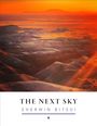 „THE NEXT SKY“, „SHERWIN BITSUI“. Eine Landschaft bei Sonnenuntergang mit orangefarbenem Himmel und sanften Hügeln.