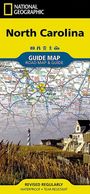 National Geographic, North Carolina, Guide Map, Road Map & Guide. Bild einer Landkarte und Küstenlandschaft mit Leuchtturm.