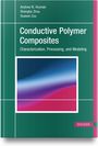 Text: "Andrew N. Hrymak Shengtai Zhou Huawei Zou. Conductive Polymer Composites: Characterization, Processing, and Modeling." Das Cover zeigt ein abstraktes Farbverlaufsmuster in Blau und Pink.