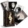 "King of Cups" und "9 of Swords". Tarot Chimera Box mit surrealen, schwarz-weißen Kartenillustrationen.