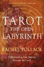 40th Anniversary Edition, Tarot: The Open Labyrinth, Rachel Pollack. Illustration: Labyrinth vor rotem Hintergrund.