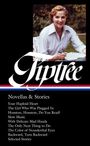 Oben ein Foto einer lächelnden Person. Darunter der Text: "Tiptree", "Novellas & Stories", gefolgt von acht Titeln.