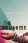 Text: Geeta Kohli, The Indianness, Twelve Stories. Eine Hand mit bunten Armreifen auf hellgrünem Hintergrund.