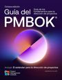 "Octava edición Guía del PMBOK. Guía de los fundamentos para la dirección de proyectos" steht auf einem violetten Hintergrund.