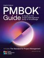 PMBOK Guide, Eighth Edition. A Guide to Project Management Body of Knowledge. Runde, bunte Grafik auf dunklem Hintergrund.