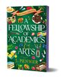 "Adenashire: Book Five. A Fellowship of Academics & Arts. J. Penner." Grünes Cover mit Malutensilien und Lebensmitteln illustrativ.