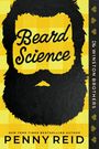 „Beard Science“, „The Winston Brothers“, „Penny Reid“. Gelbes Karomuster, Silhouette eines bärtigen Gesichts.