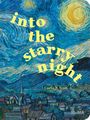 Text: "into the starry night", "Curtis R. Scott". Illustration mit wirbelndem, nächtlichem Himmel und stilisierter Stadt.