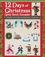 „12 Days of Christmas Quilt Block Sampler“, illustrationsartige Designs mit Weihnachtsmotiven wie Figuren und Tieren.