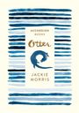 „ACCORDION BOOKS Otter JACKIE MORRIS“ in der Mitte. Illustration eines Otters umgeben von blauen Streifen.