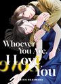 Text: "Whoever You Are, I Love You" von Keiku Hagiwara. Manga-Stil: Ein Paar umarmt sich liegend, emotionale Szene.