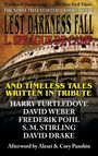 Der Text hebt das Buch "Lest Darkness Fall" von L. Sprague de Camp hervor, daneben das Kolosseum.