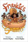 "Frankie's Summer", ein Kind sitzt in einem riesigen Hotdog, umgeben von lachenden Menschen.