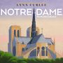 Text: "LYNN CURLEE NOTRE-DAME The World's Cathedral". Illustration: Kathedrale mit großen Türmen und grüner Umgebung.