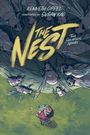 „THE NEST The Graphic Novel“. Illustration: Ein Kind schaut ängstlich auf riesige Wespen von oben herab.