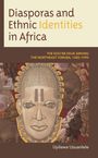 Text: "Diasporas and Ethnic Identities in Africa." Illustration: Kunstvoller Kopf, traditionelle africanische Masken.