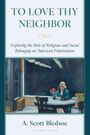 "TO LOVE THY NEIGHBOR" oben, darunter über Zugehörigkeit in Polarisation. Gemälde: Frau allein an Tisch mit Kaffeetasse.