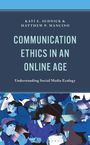 "Communication Ethics in an Online Age." Illustration: Menschen schauen auf Bildschirme, in Blautönen gehalten.