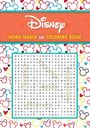 "Disney Word Search and Coloring Book" steht oben. Darunter ein Suchrätsel mit umrandeten Wörtern wie "PINOCCHIO" und "MOANA".