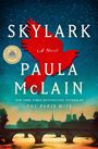 Text: SKYLARK, A Novel, PAULA McLAIN. Hintergrund: Roter Vogel, Stadtlandschaft, Sternenhimmel.