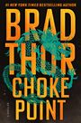 "#1 New York Times Bestselling Author", "Brad Thor", "Choke Point", "A Thriller". Ein grüner Drache schlängelt sich durch die Buchstaben.