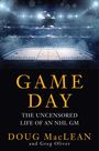 GAME DAY: THE UNCENSORED LIFE OF AN NHL GM. Oben: ein leeres, beleuchtetes Eishockeyfeld in einer Arena.
