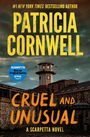 „Patricia Cornwell: Cruel and Unusual.“ Altes Gefängnis mit Wachturm im Hintergrund unter düsterem Himmel.
