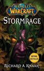 "World of Warcraft: Stormrage," Richard A. Knaak. Ein violettes Gesicht mit leuchtenden Augen, umgeben von Blättern.