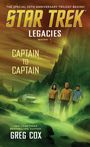 "Captain to Captain", "Star Trek Legacies". Drei Figuren in Sci-Fi-Uniform vor einer grünen, nebeligen Landschaft.
