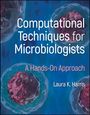 Text: "Computational Techniques for Microbiologists: A Hands-On Approach, Laura K. Harris." Hintergrund: Bakterienabbildung.