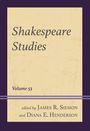 „Shakespeare Studies, Volume 53“ steht oben. Darunter: „edited by James R. Siemon and Diana E. Henderson“. Beiger Hintergrund.