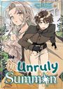 „An Unruly Summon“ mit Autorenname Cathfach und Künstler Kurodeko. Zwei Personen, eine blonde Frau und ein junger Mann.
