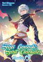 „Seirei Gensouki: Spirit Chronicles Omnibus 13.“ Junge mit weißem Haar und Schwert, Wind weht durch seine Kleidung.