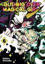 Cover mit "Gushing Over Magical Girls". Zwei Figuren in intensiver Pose. Verspielte, bunte Schrift und dynamische Manga-Illustration.