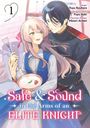 „Safe & Sound in the Arms of an Elite Knight“. Eine Illustration: Ein Paar in Umarmung, sie hält eine Rührschüssel.