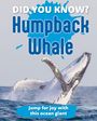 Text: "Did you know? Humpback Whale. Jump for joy with this ocean giant." Ein Wal springt aus dem Wasser.