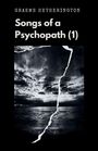 "Songs of a Psychopath (1)" über einem monochromen Bild von dramatischem Himmel über dem Meer mit Blitz.