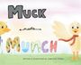 "Muck meets Munch." Zwei gelbe Enten, eine mit Flügel in der Luft, die andere mit offenem Schnabel. Illustrative Gestaltung.
