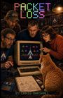Text: "PACKET LOSS", "BY CRAIG MARSHALL". 

Vier Menschen und eine Katze schauen gebannt auf einen alten Computerbildschirm mit einem Retro-Spiel.