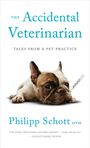 „The Accidental Veterinarian: Tales from a Pet Practice.” Ein Hund mit Thermometer im Maul liegt entspannt da.