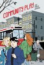 „Community Play“ in roter Schrift, „Zoe Maeve Jenkins“ klein daneben. Illustration von Menschen vor einer Straßenbahn.