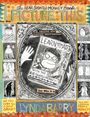 Texte: "The Near-Sighted Monkey Book", "AMAZING NEW SCIENTIFIC BREAKTHROUGH", "LEARN HOW TO ART", "LYNDA BARRY". Illustration.