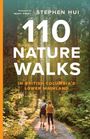 Text: "Foreword by Mary Point. Stephen Hui. 110 Nature Walks in British Columbia's Lower Mainland." Zwei Personen wandern im Wald.
