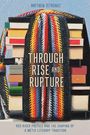"Through Rise and Rupture." Ein bunter gewebter Gürtel umringt gestapelte Bücher, Autor: Matthew Tétreault.