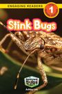 "Stink Bugs" in großer, bunter Schrift, Nahaufnahme einer Wanze, gelber Balken mit "Engaging Readers".